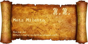 Metz Miletta névjegykártya